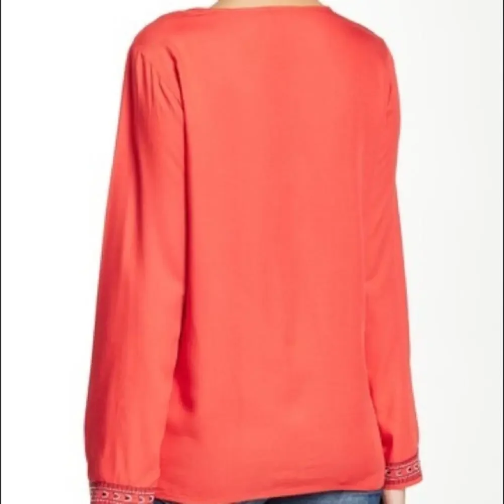 Lucky Brand Embroidered Bib Tunic Boho Small